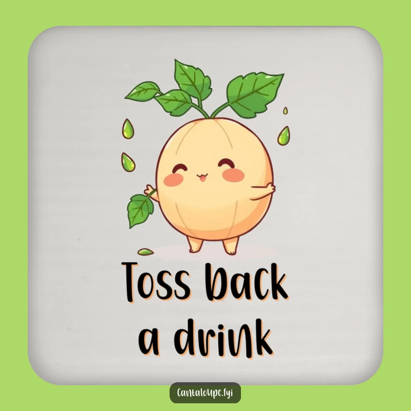 Funny Cantaloupe Juggler Coaster: Protect Surfaces with Playful Fruit Art