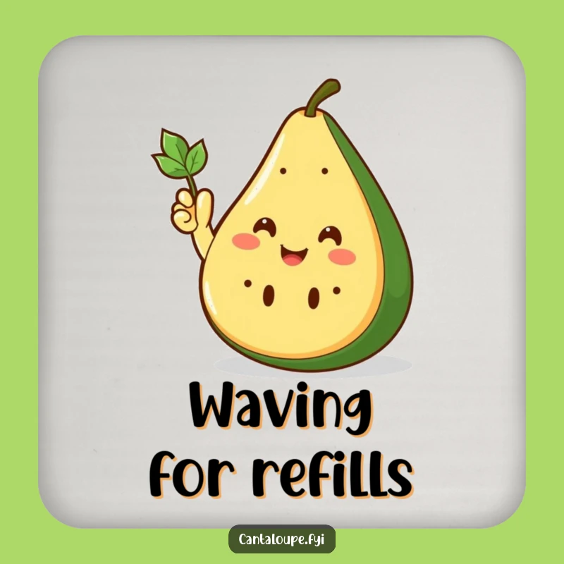 Funny Cantaloupe Wedge Coasters: Waving Friend Protection, The Ultimate Funny Gift!