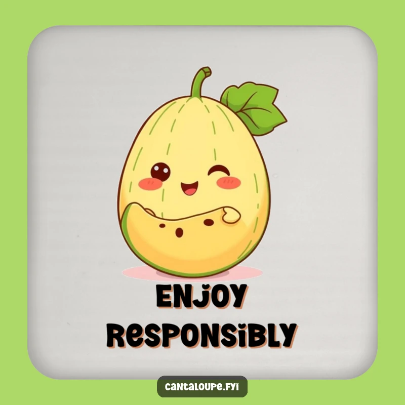 Funny Fruit Coaster: Cantaloupe Slice Character, Party Gift