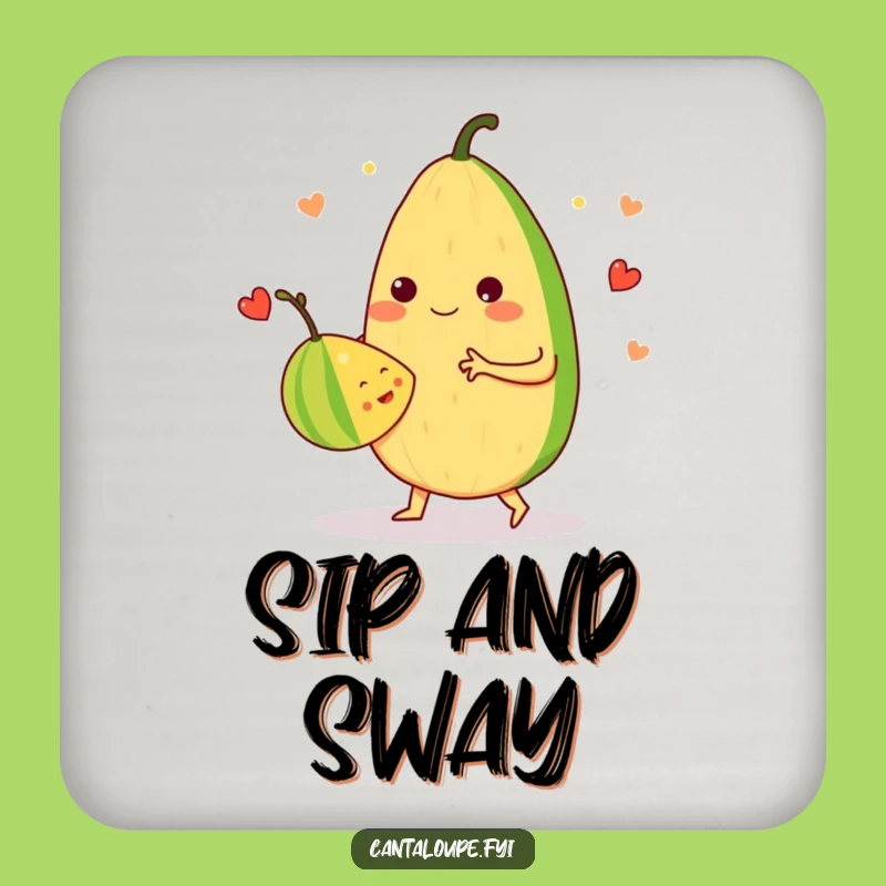 Funny Fruit Dance Coaster: Cantaloupe Waltz Character, Party Gift