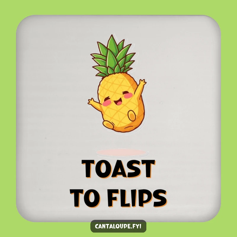 Funny Pineapple Coaster Set: Playful Fruity Character Drink Mats, Great Funny Gift