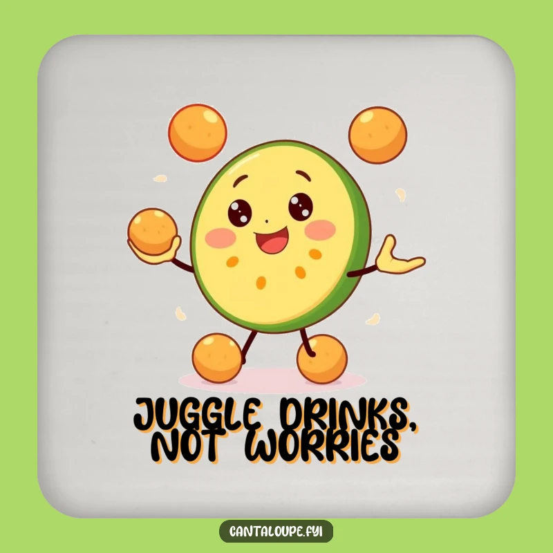 Funny Cantaloupe Juggling Coaster: Protect Surfaces with this Hilarious Fruit Pal
