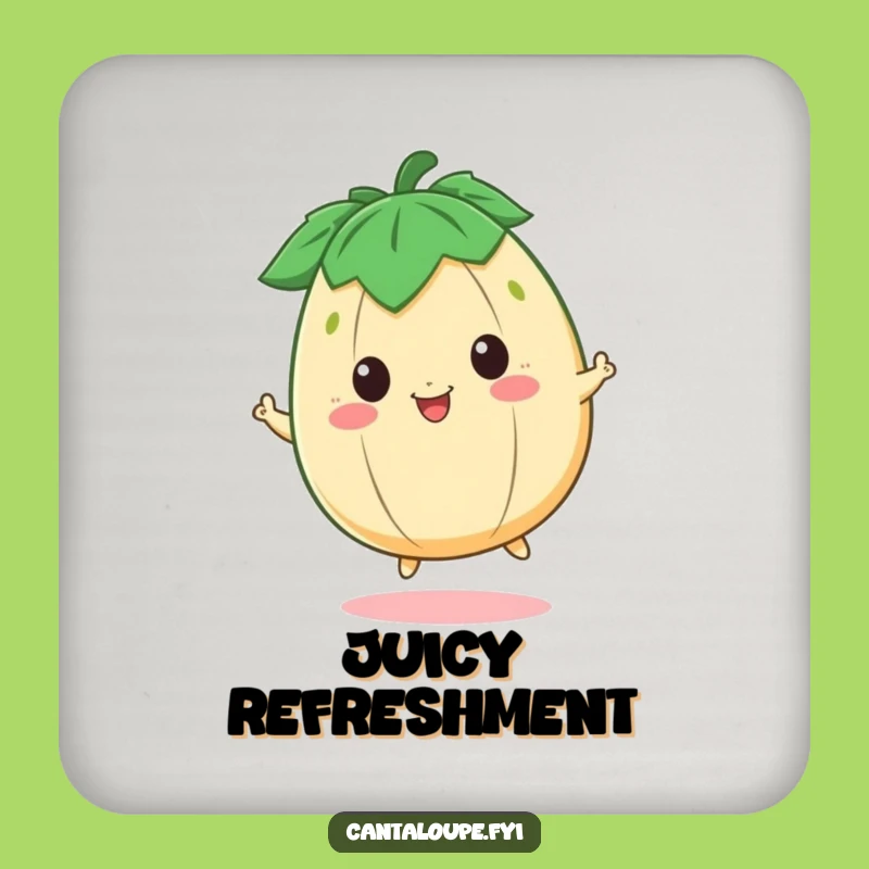 Funny Cantaloupe Bouncing Coaster - Protect Surfaces with Fruity Charm!