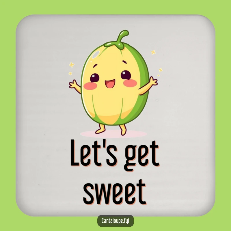 Funny Sugar Dance Cantaloupe Drink Coaster: Sweet Moves, Stylish Protection - Gift Idea