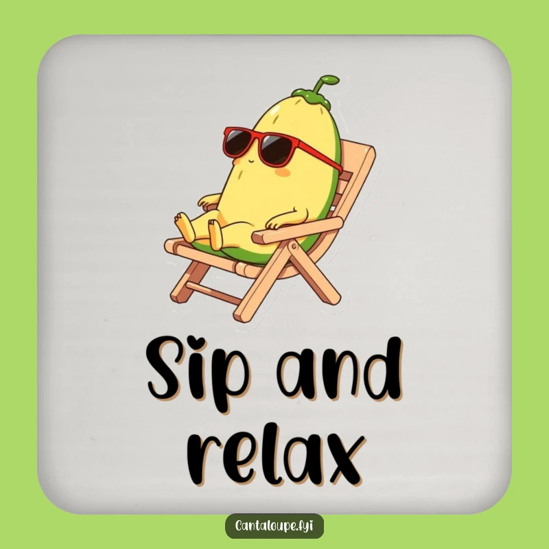 Funny Cantaloupe Coaster: Protect Surfaces with Cool Melon Vibes