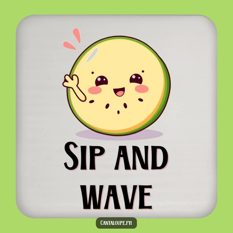 Funny Jolly Cantaloupe Coaster - Cheerful Fruit Wave Table Protector