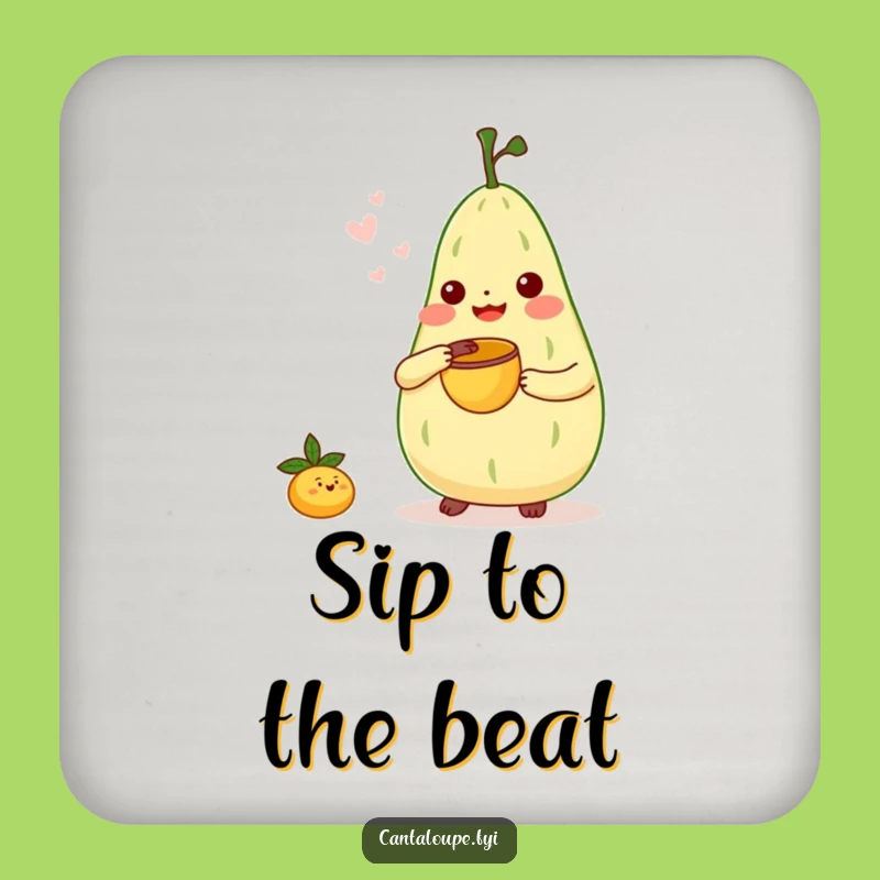 Funny Melon Bongo Coaster - Cantaloupe Character Music Table Gift