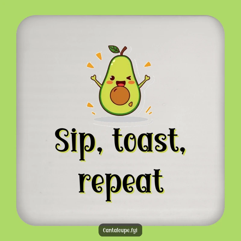 Funny Avocado Coaster Set: Silly Healthy Drink Mats, Great Funny Gift