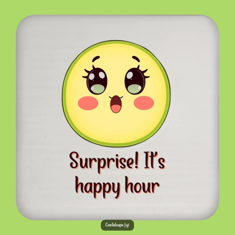 Funny Surprised Cantaloupe Coaster: Protect Surfaces with This Hilarious Fruit Character