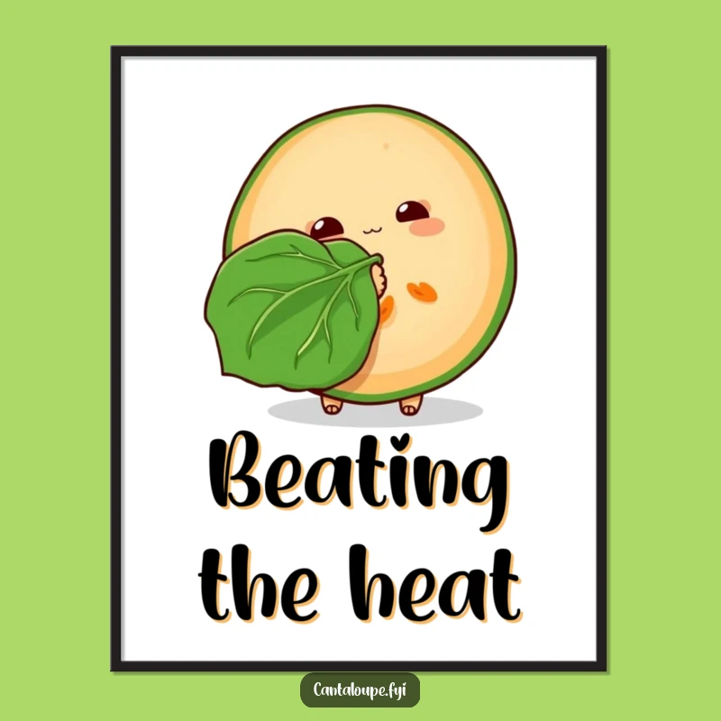 Funny Fanning Cantaloupe Slice Poster: Refreshing & Hilarious Wall Art Gift