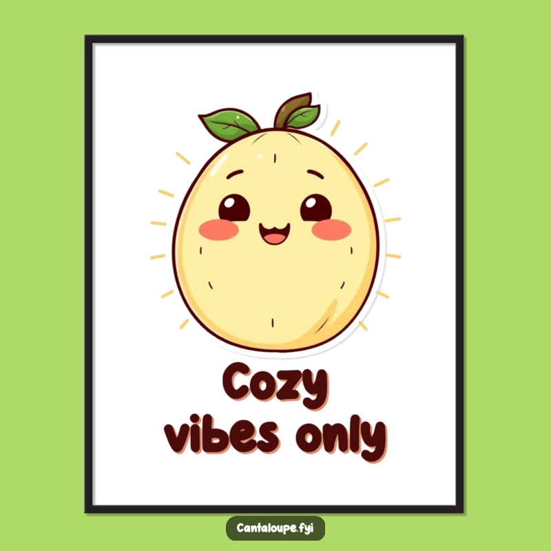 Funny Radiant Cantaloupe Poster: Warm Smile Art Print, Ideal Funny Gift for Cheerful Spaces