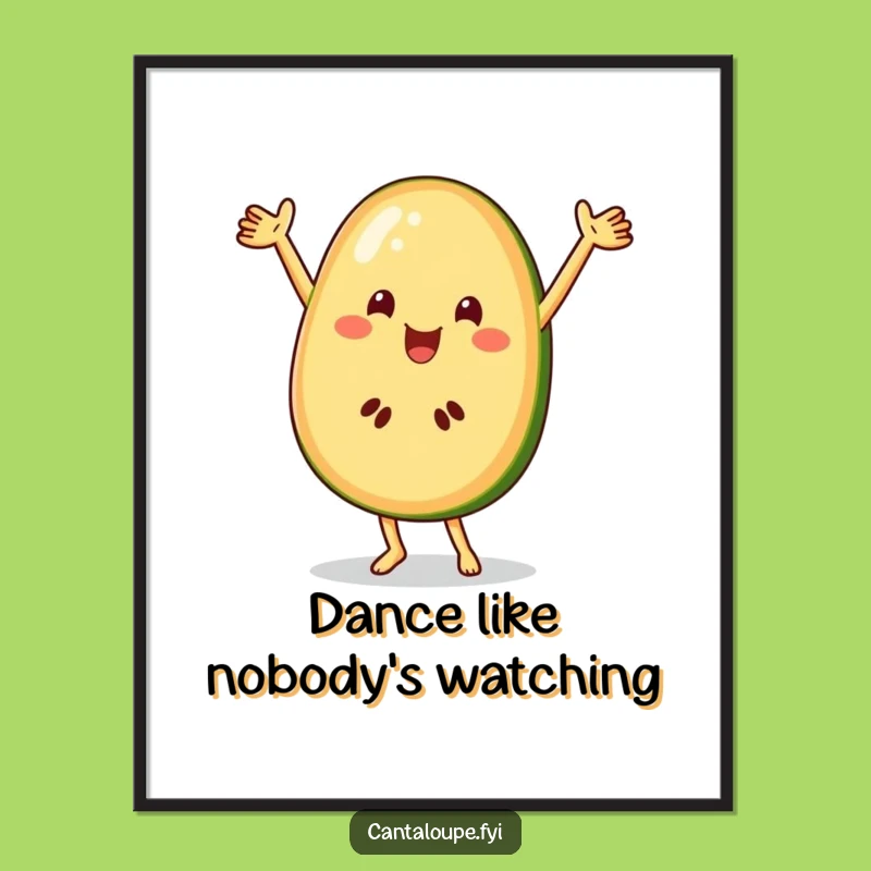 Funny Cantaloupe Dance Poster, Vibrant Fruit Art for Wall Decor, Unique Funny Gift