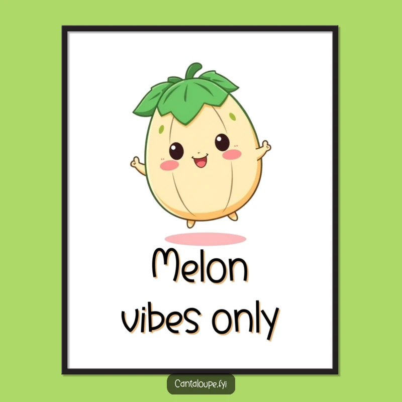Funny Cantaloupe Bouncing Poster - Add Joyful Energy to Your Walls!