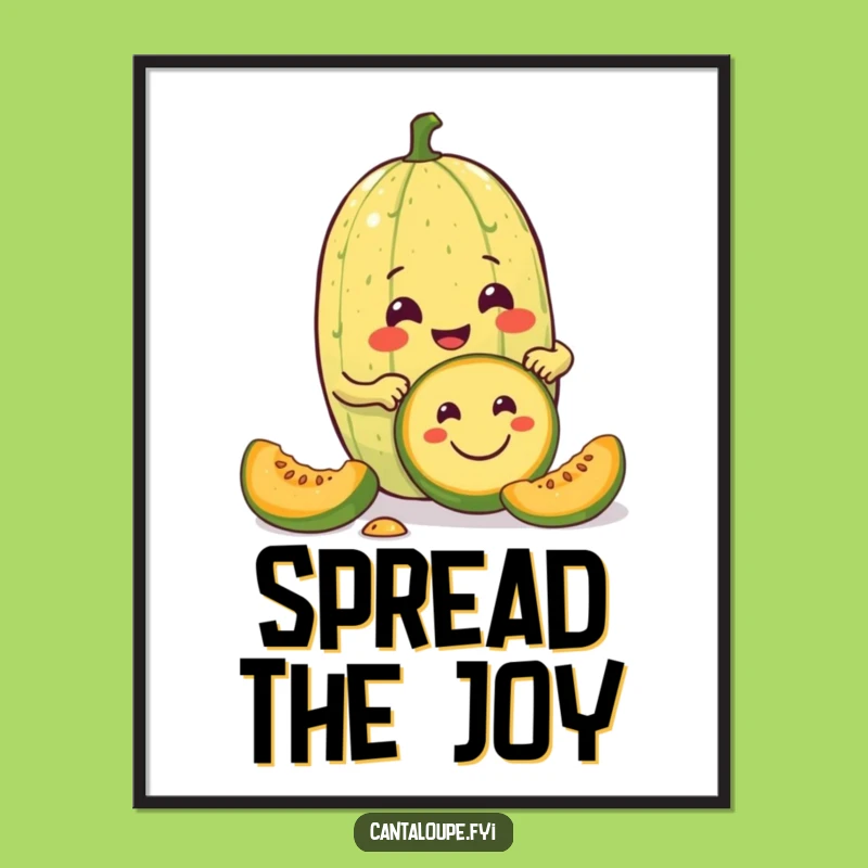 Funny Cantaloupe Poster: Bring Creative Melon Art to Your Walls
