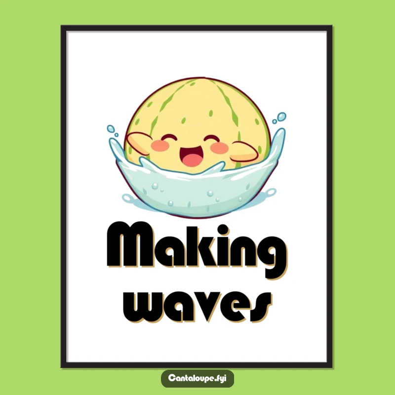 Funny Diving Cantaloupe Poster: Bring Joyful Splash Vibes to Your Walls