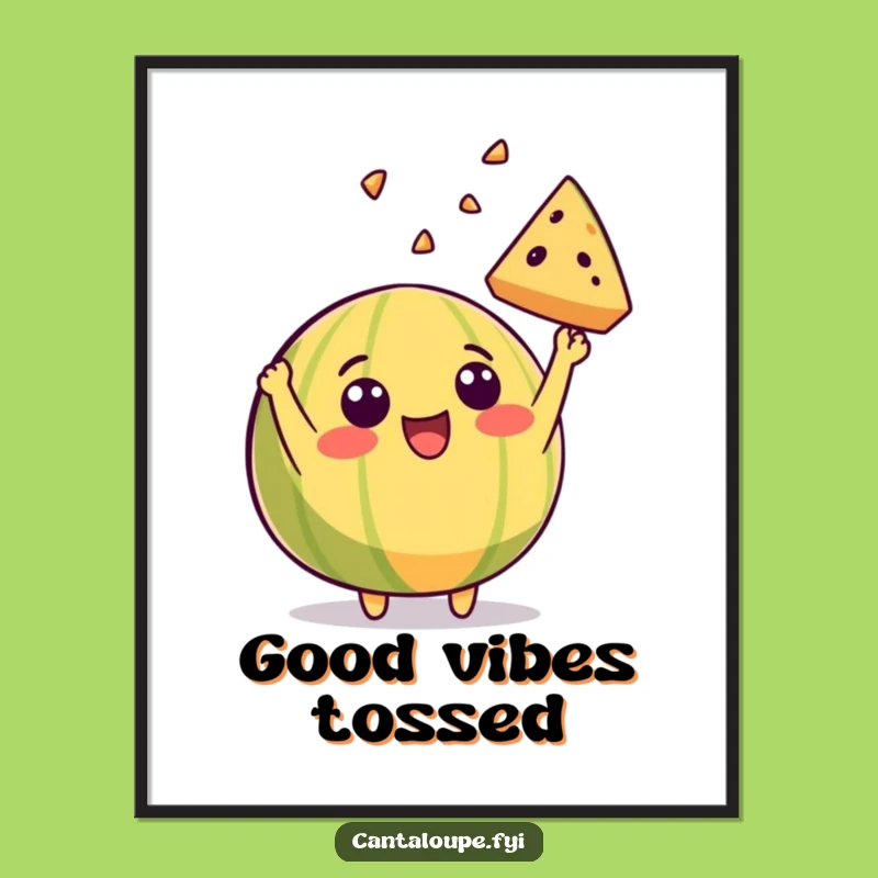 Funny Cantaloupe Poster: Bring Joyful Melon Celebration to Your Walls