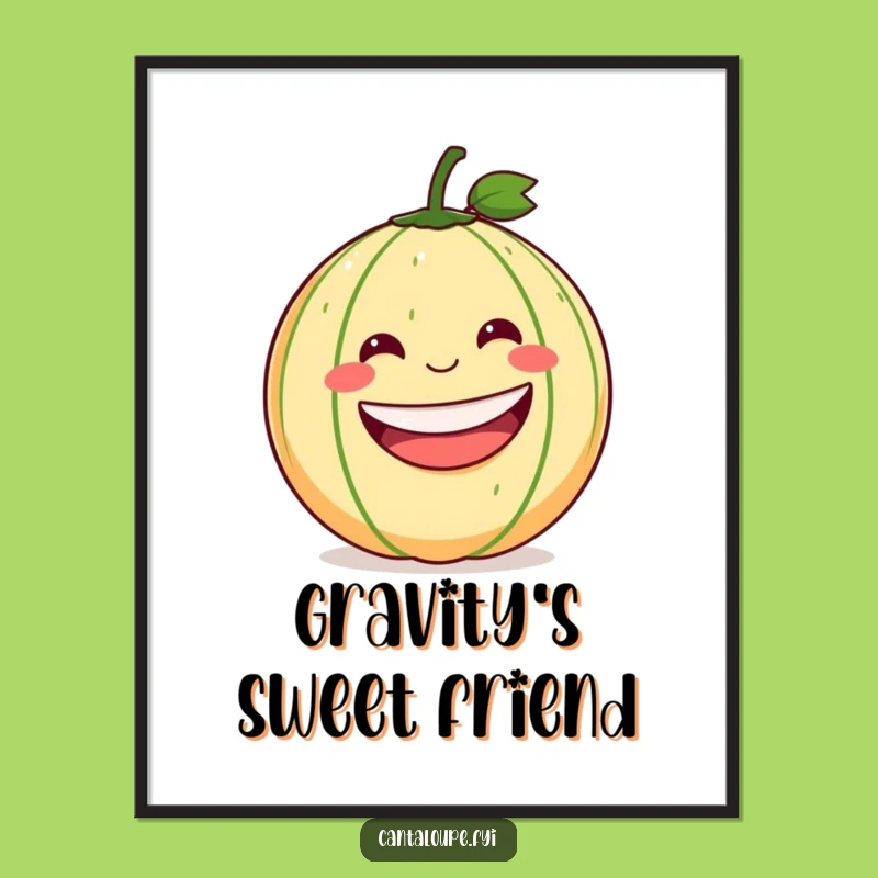 Funny Rolling Cantaloupe Poster: Bring Home the Laughter with This Art Gift