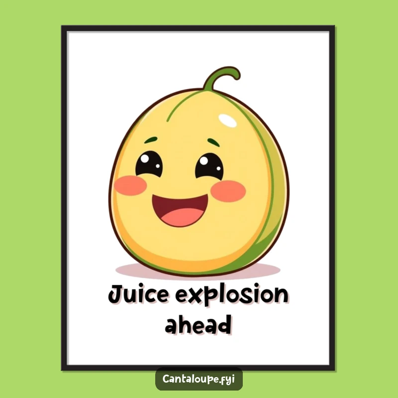 Funny Cantaloupe Smile Poster: Adorn Your Walls with Juicy Humor - A Hilarious Gift