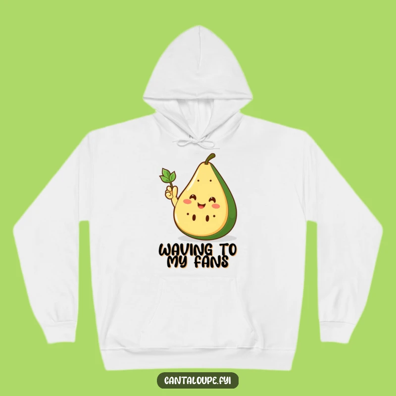 Funny Cantaloupe Wedge Hoodie: Cozy Waving Melon, Cheerful Character, Perfect Funny Gift!