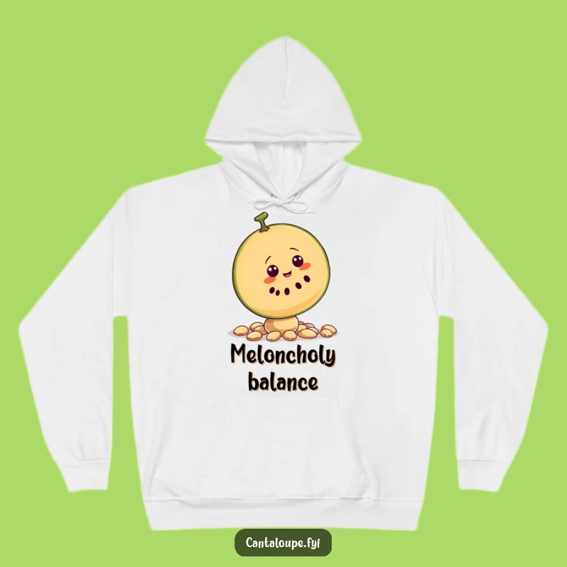 Funny Cantaloupe Slice Balance Hoodie - Cozy Comical Fruit Wear