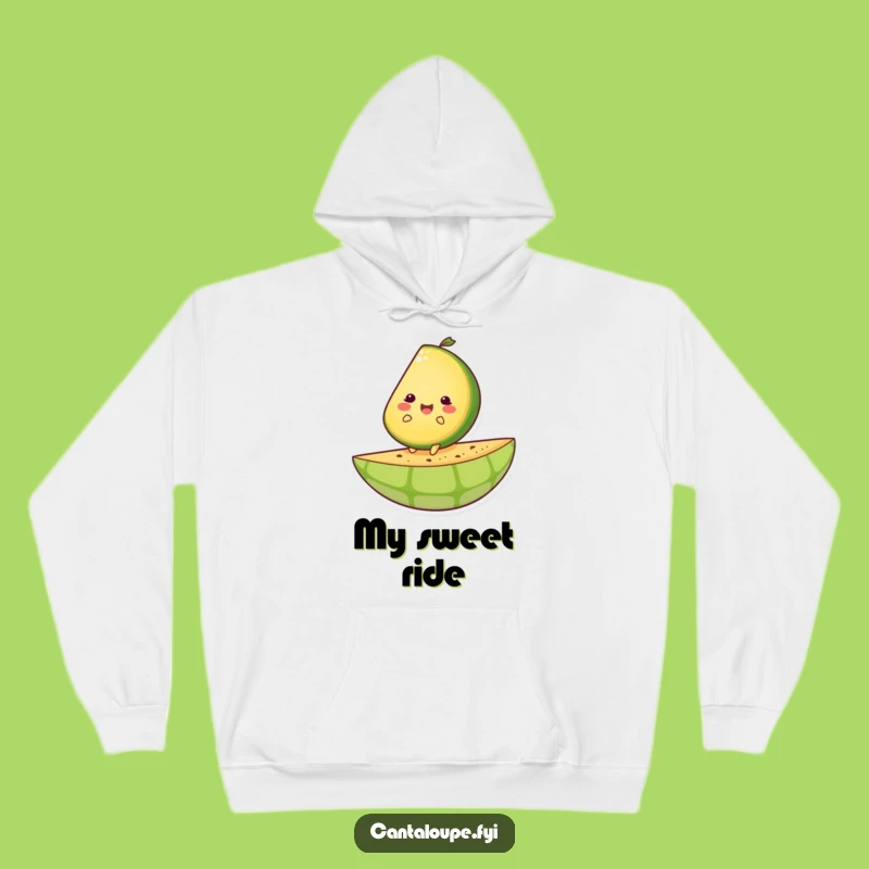Funny Adventure Hoodie: Happy Cantaloupe Character, Cozy Melon Ride Gift