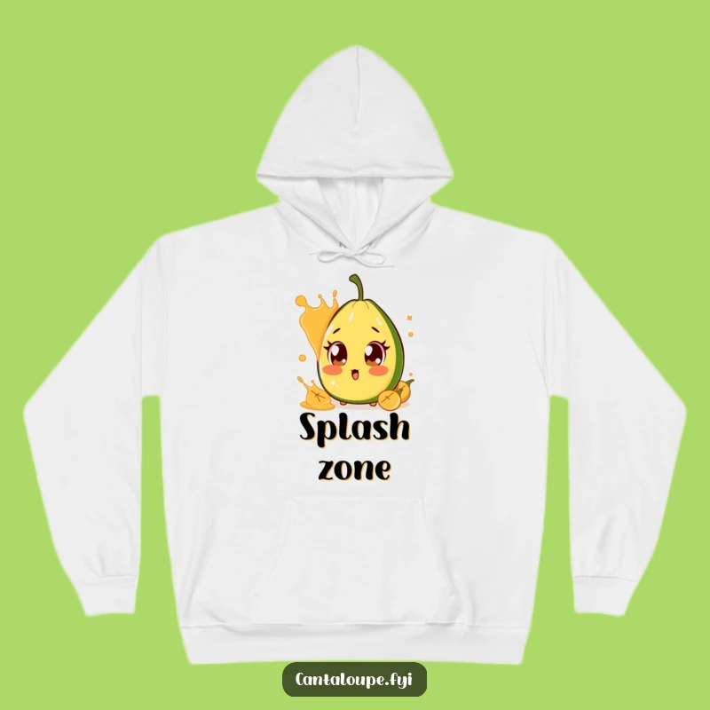 Funny Surprised Cantaloupe Hoodie: Cozy Melon Character, Juice Splash Comfort, Gift