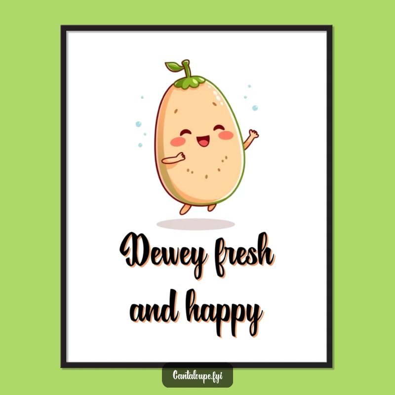 Funny Free Printable Wall Art: Bouncy Cantaloupe, Cheerful Downloadable Decor for a Lively Space