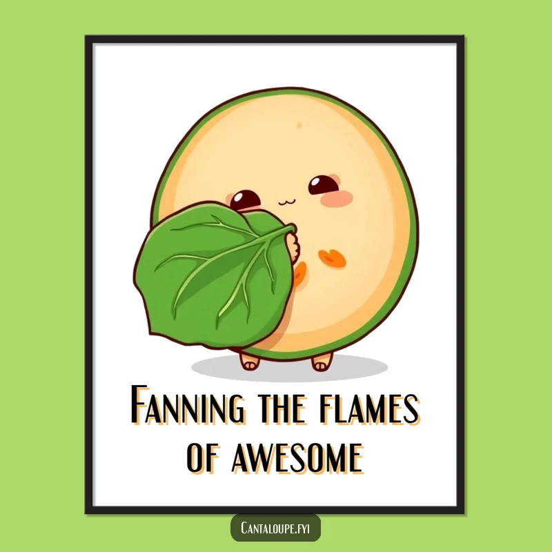 Free Printable Cantaloupe Wall Art - Funny Cooling Fruit Downloadable Decor