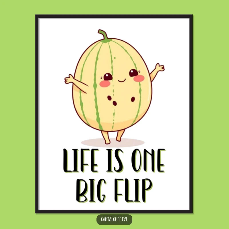Free Printable Funny Wall Art: Cantaloupe s Cartwheel Delight
