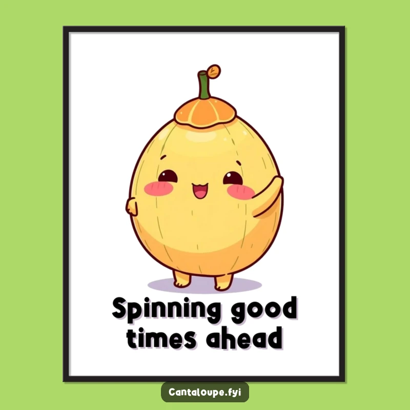 Free Printable Wall Art: Cantaloupe Spinner Funny Downloadable Art for Home