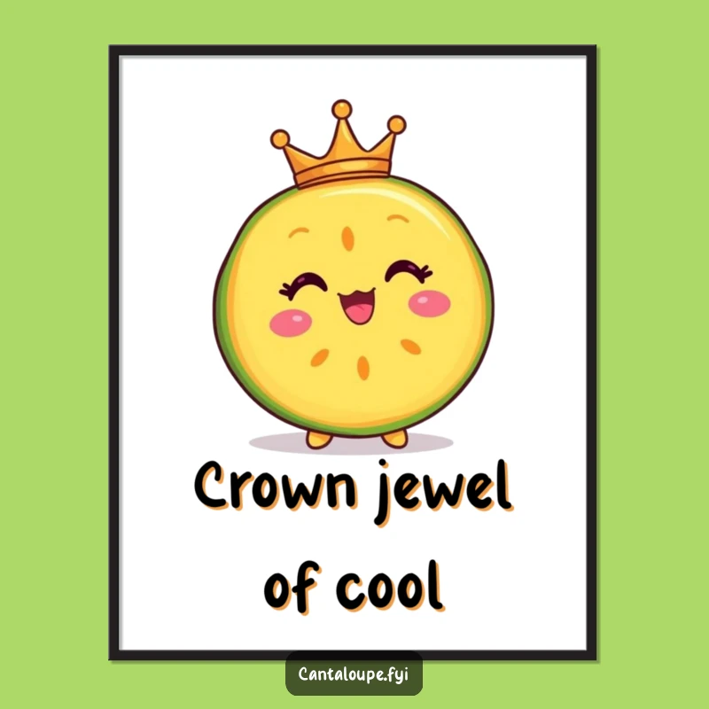 Free Printable Wall Art: Crowned Melon Slice for Regal, Humorous Decor