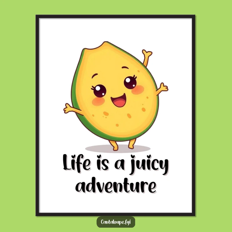 Free Printable Wall Art: Funny Cantaloupe Somersault, Whimsical Downloadable Art for Your Home