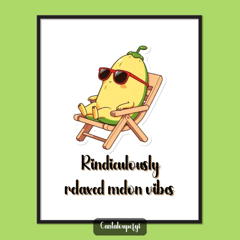 Free Printable Wall Art: Hilarious Relaxing Cantaloupe, Funny Downloadable Decor for a Chill Space