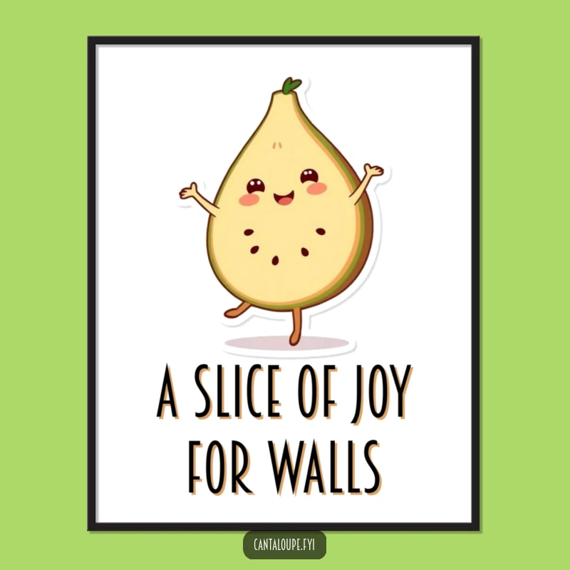 Funny Downloadable Wall Art: Cantaloupe Pirouette, Cheerful Slice, Free Printable Decor