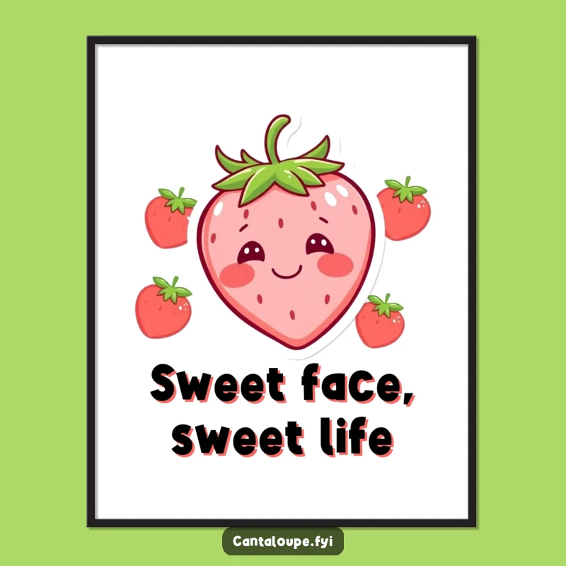 Funny Free Printable Wall Art: Silly Strawberry Face - Quirky Downloadable Decor!