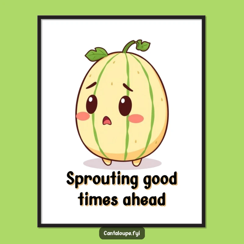 Funny Free Printable Wall Art: Surprised Cantaloupe, Quirky Downloadable Decor for a Giggle