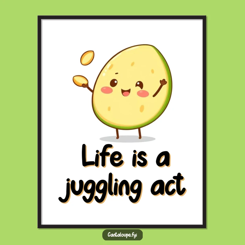 Free Printable Wall Art: Juggling Cantaloupe Fun Downloadable Art