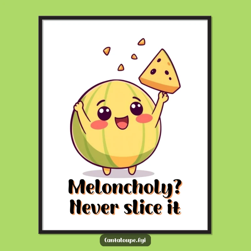 Free Printable Wall Art: Hilarious Melon Slice Toss, Funny Downloadable Decor for a Happy Space