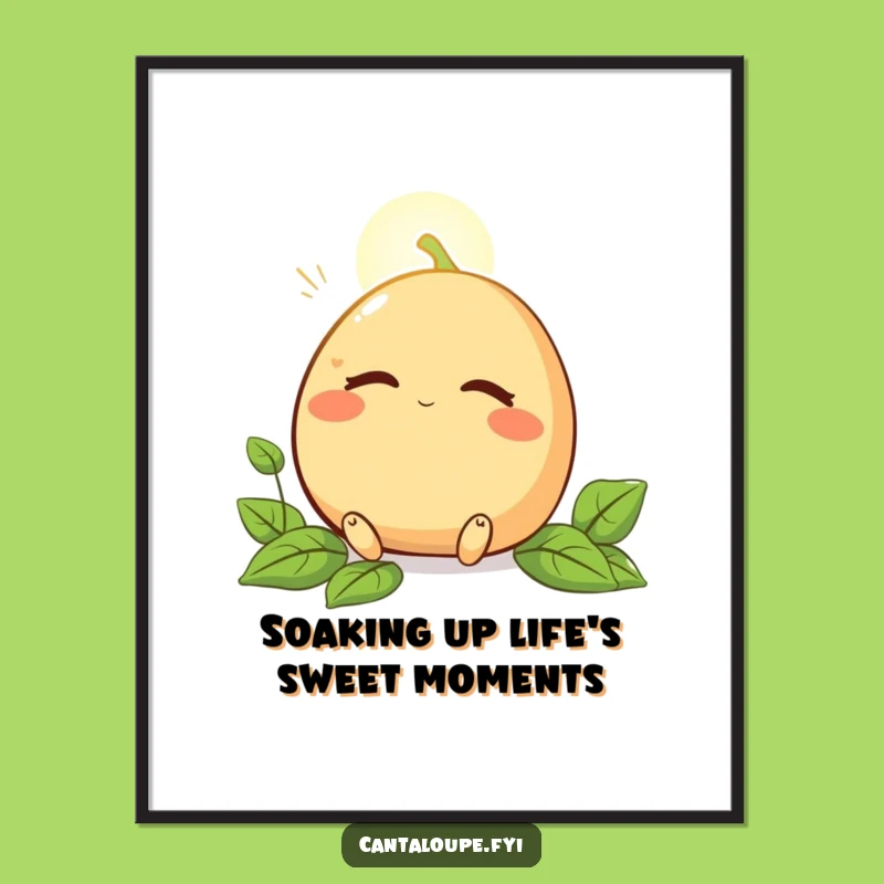 Funny Free Printable Cantaloupe Wall Art: Relaxed Fruit Downloadable Art!