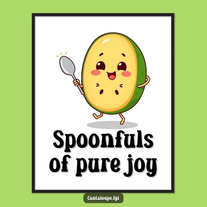 Free Printable Wall Art: Dancing Cantaloupe Spoon, Funky Downloadable Art for a Lively Atmosphere
