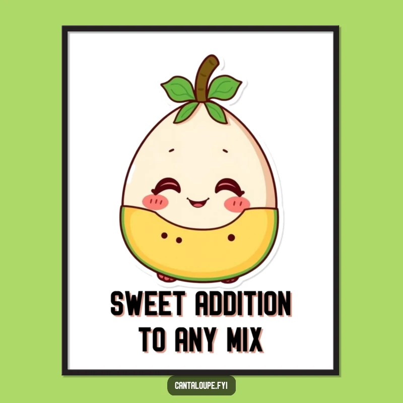 Free Printable Cantaloupe Salad Art: Funny Downloadable Gift for Whimsical Kitchen Decor!