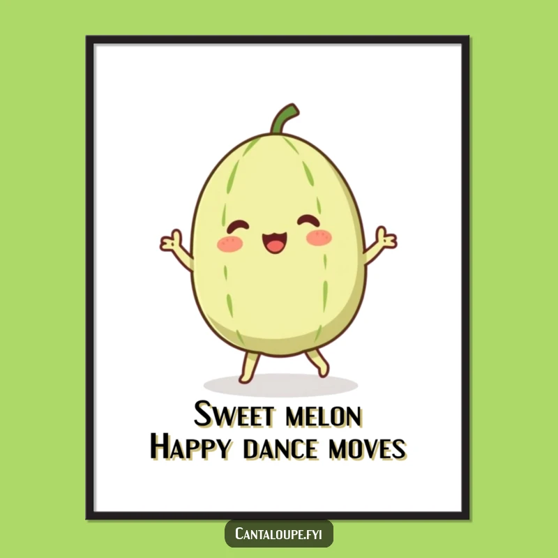 Free Printable Wall Art: Hilarious Dancing Cantaloupe, Funny Downloadable Decor for Instant Smiles