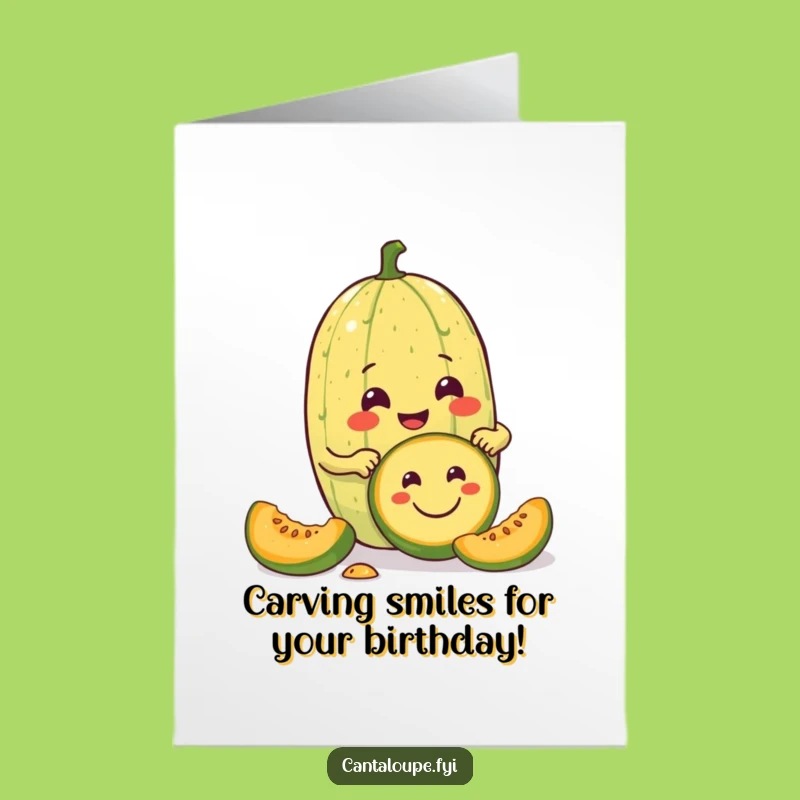 Free Printable Birthday Card: Carving Smiles Cantaloupe, Hilarious Downloadable Gift for Joy