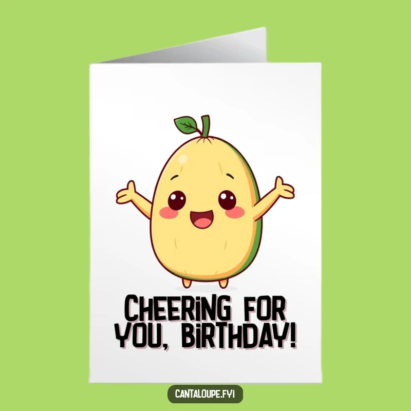 Free Printable Birthday Card: Funny Melon Cheer, Excited Wedge, Downloadable Gift