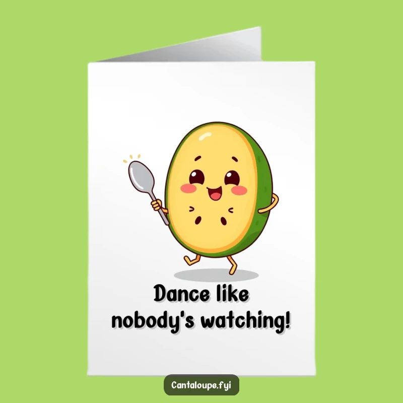 Free Printable Birthday Card: Dancing Cantaloupe Fun, Downloadable Greeting for a Melodious Celebration