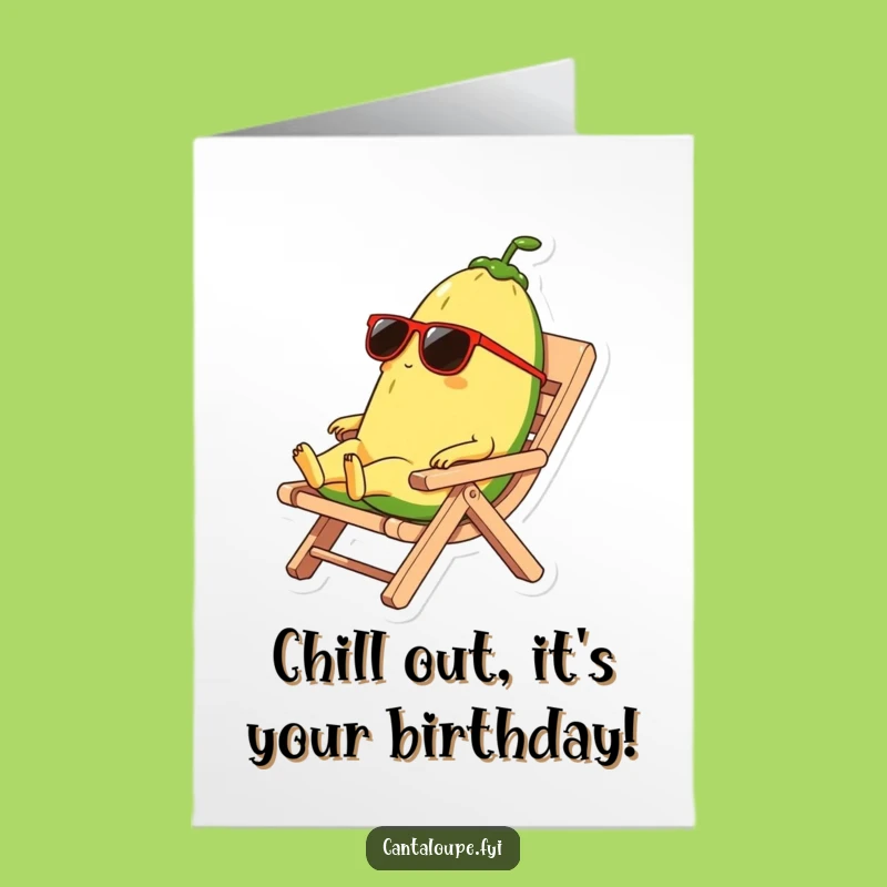 Free Printable Birthday Card: Cool Cantaloupe Vaca, Hilarious Downloadable Gift for Chill Vibes