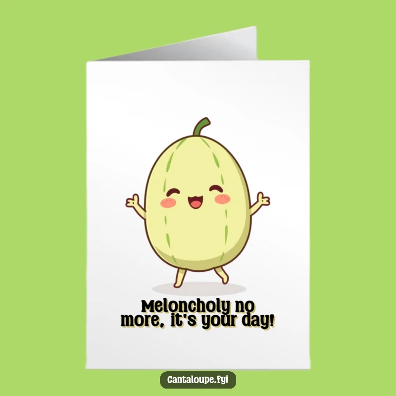Free Printable Birthday Card: Funny Dancing Cantaloupe, Hilarious Downloadable Gift for Instant Joy