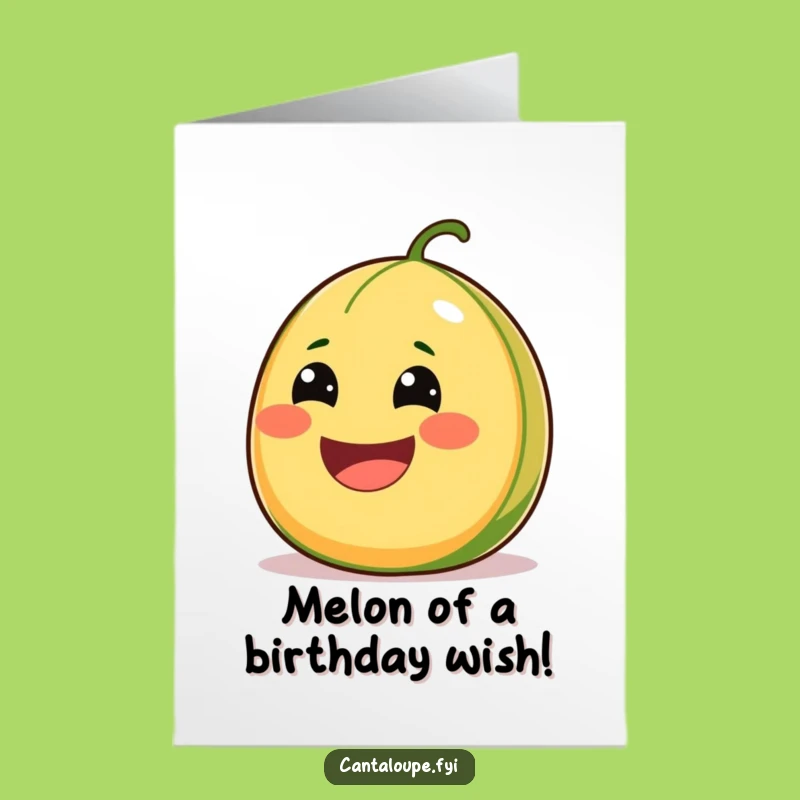 Free Printable Birthday Card: Juicy Cantaloupe Grin, Perfect Funny Downloadable Gift