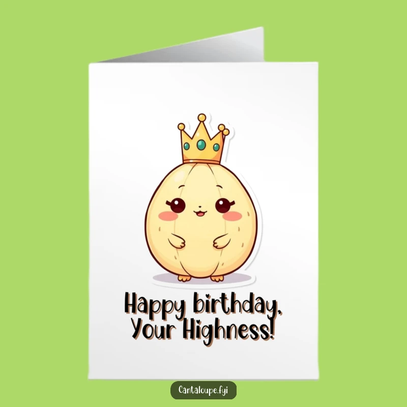 Free Printable Birthday Card: Regal Melon King - Funny Downloadable Gift!