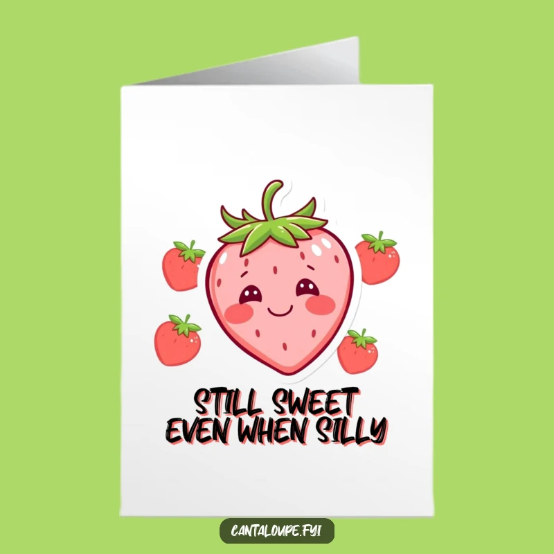 Free Printable Silly Face Strawberry Birthday Card - Funny Downloadable Gift!